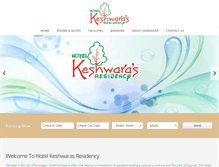 Tablet Screenshot of hotelkeshwarasresidency.com